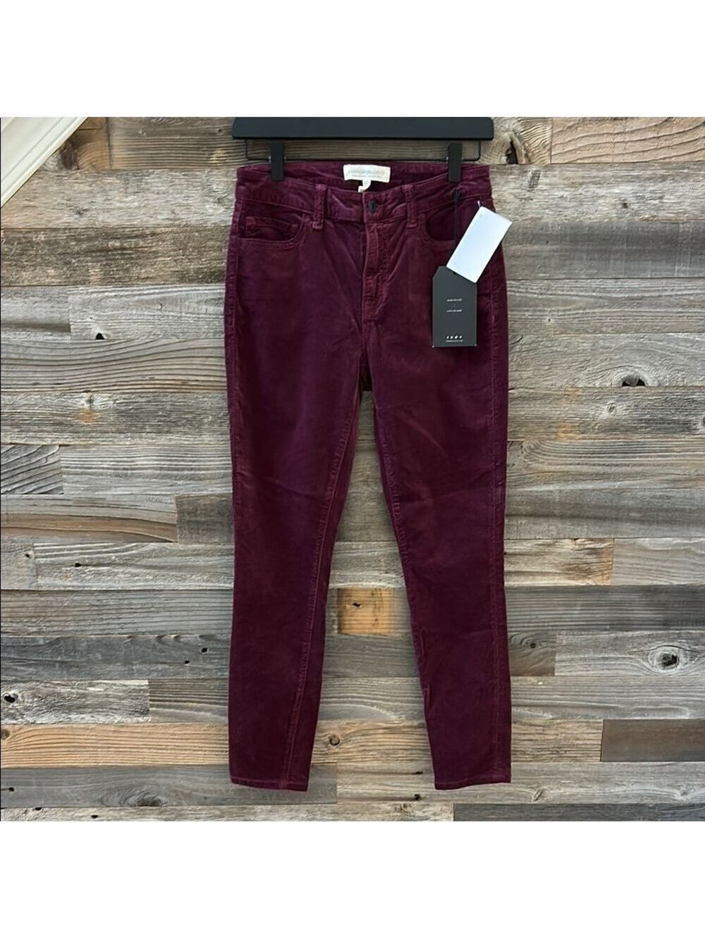 Current Elliot The Stiletto Mid-Rise Skinny Burgundy Velvet Pant Size 26 NWT